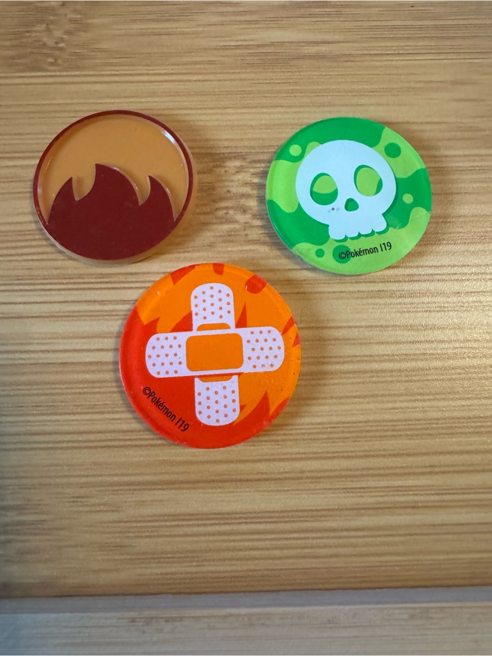 Pokemon Orange Red Green Character Tokens